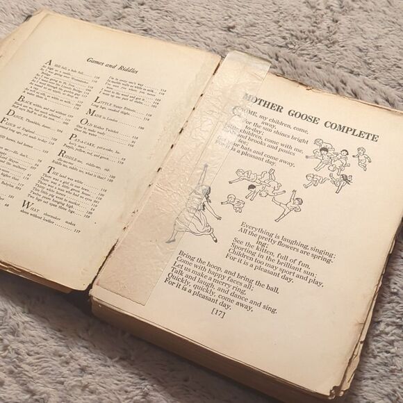 The Ella Dolbear Lee Mother Goose Book & 10" Antique Print Mother Goose - Picture 14 of 14